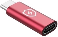 MicroConnect - USB-adapter - 6-stifts USB-C (hann) til 6-stifts USB-C (hunn) - 5 V - 2.4 A - Safe Charge, Data Blocker, kun lading - rød