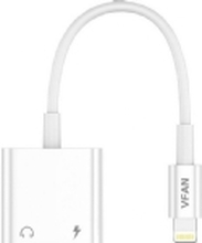 Vipfan L10 Lightning to Lightning + mini jack 3.5mm AUX cable, 10cm (white)