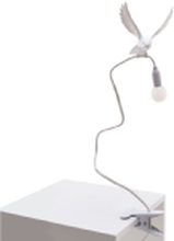 Seletti Sparrow Landing bordlampe, med brakett, hvit
