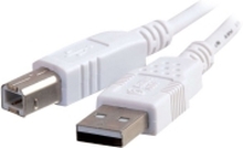 C2G - USB-kabel - USB (hann) til USB-type B (hann) - USB 2.0 - 3 m - hvit