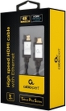 Cablexpert Select Plus Series - High Speed - HDMI-kabel med Ethernet - HDMI hann til HDMI hann - 3 m - skjermet - 4K-støtte