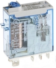 FINDER Industrirelæ 16A (25A), 1CO, 24VDC. til sokkel eller spadestik 4,8 mm. testknap, mekanisk indikator og LED (DC ikke-polariseret)