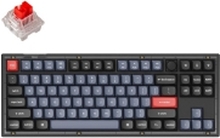 Keychron V3 QMK Custom - Tastatur - fully assembled knob - bakgrunnsbelyst - USB-C - tastsvitsj: Keychron K Pro Red - gjennomskinnelig, mattert svart