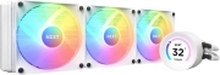 NZXT Kraken Elite 360 RGB - Væskekjølesystem for prosessor - med LCD-skjerm - (for: AM4, LGA1200, LGA1700, AM5, LGA115x Socket) - kobber - 120 mm - matt hvit