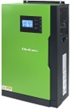Qoltec - Strømomformer/lader - hybrid, off-grid, 100A, 24V, MPPT, sinus - AC 230 V - 3.5 kW - 6000 VA - enkeltfase - RS-232 - svart, grønn