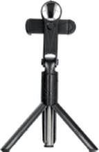 Selfie stick Partner Tele.com / selfie holder med Bluetooth fjernkontroll triopod med speil svart SSTR-11