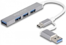 Delock - Hub - 3 x USB 2.0 + 1 x USB 3.2 Gen 1 - stasjonær