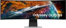 Samsung Odyssey OLED G9 S49CG950SU - G95SC Series - OLED-skjerm - Smart - gaming - kurvet - 49 - 5120 x 1440 UWQHD @ 240 Hz - 250 cd/m² - 1000000:1 - DisplayHDR 400 True Black - 0.03 ms - DisplayPort, Micro HDMI, HDMI - høyttalere - sølv