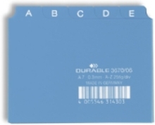 Durable 367006, Alfabetisk faneindeks, PVC, Blå, A7, 0.3 mm, 105 mm