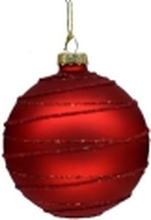 Christmas_To Glass Ornaments. Red. 8 Cm. 4 Pcs