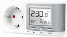 Energy cost meter with CO2 emissions calculation, white-silver