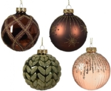 Decoris Bauble Glass Firework-Rib-Leaf-Ch 62638