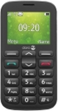 DORO 1380 - Funktionstelefon - dual-SIM - microSD slot - 240 x 320 pixels - rear camera 0,3 MP - sort - Ingen nordiske menusprog - engelsk menu
