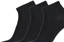 Proactive footies str. 40-43 - Bambus sneakers footie, høj kvalitet sorte,pakke med 3 par
