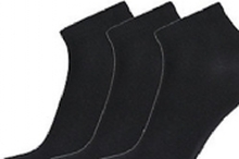 Proactive footies str. 44-47 - Bambus sneakers footie, høj kvalitet sorte,pakke med 3 par