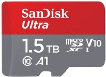 SanDisk Ultra - Flashminnekort (microSDXC til SD-adapter inkludert) - 1.5 TB - A1 / UHS Class 1 / Class10 - microSDXC UHS-I