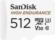 SanDisk High Endurance - Flashminnekort (microSDXC til SD-adapter inkludert) - 512 GB - Video Class V30 / UHS-I U3 / Class10 - microSDXC UHS-I