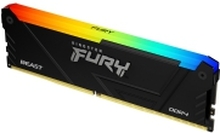 Kingston FURY Beast RGB - DDR4 - modul - 8 GB - DIMM 288-pin - 2666 MHz - CL16 - 1.2 V - ikke-bufret - on-die ECC - svart