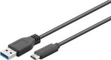 MICROCONNECT USB kabel, USB 3.1 C han til USB 3.0 A han, længde 0,5 meter, farve: sort