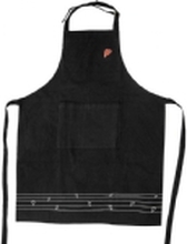 Orion Kjøkkenforkle med lomme, bomull, knyttet, sorte hjerter