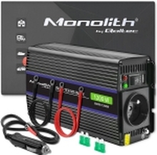 Qoltec 51925 Monolith spændingsomformer 1200 MS Wave |12V til 230V | 600/1200W | USB