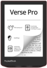 PocketBook Verse PRO - eBook-leser - Linux 3.10.65 - 16 GB - 6 16 grånivåer (4-bts) E Ink Carta (1072 x 1448) - berøringsskjerm - Bluetooth, Wi-Fi - rød