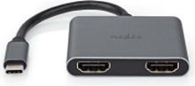Nedis - Video adapter - 24 pin USB-C hann til HDMI hunn - 10 cm - svart - rund, 4K 30Hz støtte