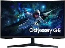 Samsung Odyssey G5 S32CG552EU - G55C Series - LED-skjerm - gaming - kurvet - 32 - 2560 x 1440 QHD @ 165 Hz - VA - 300 cd/m² - 2500:1 - HDR10 - 1 ms - HDMI, DisplayPort - svart
