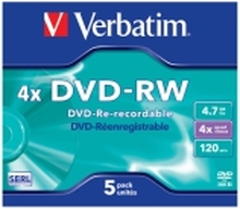 Verbatim DataLifePlus - 5 x DVD-RW - 4.7 GB 4x - CD-eske