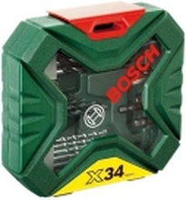 Bosch X-Line Classic - Sett for skrutrekker, borspiss og sokler - for tre, metall, murverk - senkebor, bor - 34 deler - torx, phillips, pozidriv, slot - 7 mm, 8 mm, 10 mm - lengde: 25 mm - for UniversalImpact 18V-60