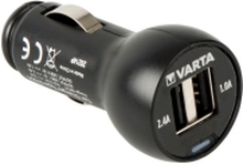 Varta Portable Power Car power - Bilstrømadapter - 17 watt - 3.4 A - 2 utgangskontakter (USB) - på kabel: Micro-USB