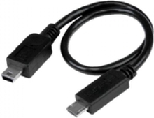 StarTech.com 8in USB OTG Cable - Micro USB to Mini USB - M/M - USB OTG Mobile Device Adapter Cable - 8 inch (UMUSBOTG8IN) - USB-kabel - mini-USB type B (hann) til Micro-USB type B (hann) - USB OTG - 20.32 cm - svart