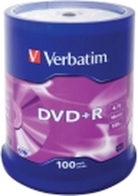 Verbatim - 100 x DVD+R - 4.7 GB 16x - matt sølv - spindel