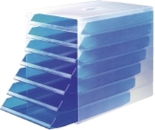DURABLE IDEALBOX INDIGO - Brevbakke - for C4 - gjennomskinnelig blå
