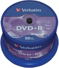 Verbatim - 50 x DVD+R - 4.7 GB 16x - matt sølv - spindel