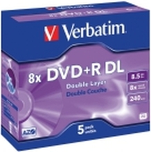 Verbatim - 5 x DVD+R DL - 8.5 GB (240 min) 8x - matt sølv - CD-eske