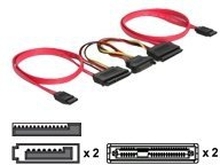 Delock SATA All-in-One cable - SATA-kabel - Serial ATA 150/300 - SATA, SATA-strøm til SATA-kombo (hunn) - 50 cm