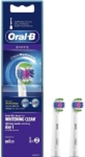 Oral-B | EB18 RB-2 3D White | Replacement Head with CleanMaximiser Technology | Heads | For adults | Number of brush heads included 2 | Number of teeth brushing modes Does not apply | White