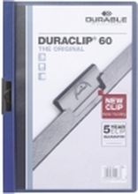 DURABLE DURACLIP 60 - Klipsfil - for A4 - kapasitet: 60 ark - mørkeblå med transparent frontdekke