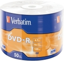 Verbatim - 50 x DVD-R - 4.7 GB (120 min) 16x - matt sølv - spindel