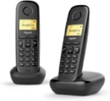 Gigaset A170 Duo, Analog/DECT-telefon, Trådløst håndsett, 50 oppføringer, Ringe-ID, Sort