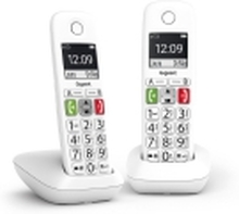 Gigaset E290 Duo, Analog/DECT-telefon, Trådløst håndsett, Høyttalertelefon, 150 oppføringer, Ringe-ID, Hvit