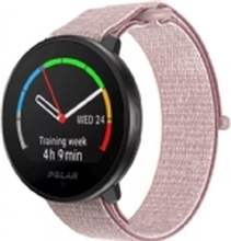 Polar Unite Smartwatch, størrelse S-M, svart etui med rosa nylon borrelåsstropp (900106603)