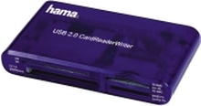 Hama USB 2.0 30 in 1 CardReaderWriter - Kortleser - 35-i-1 (CF I, CF II, MS, MS PRO, Microdrive, MMC, SD, SM, MS Duo, xD, MS PRO Duo, RS-MMC) - USB 2.0