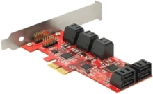 Delock - Lagringskontroller - 10 kanaler - SATA 6 Gb/s - lav profil - PCIe 2.0 x2