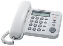 Panasonic KX-TS560FXW - Telefon med ledning med anrops-ID/samtale venter - hvit