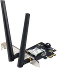 ASUS PCE-AXE5400 - Nettverksadapter - PCIe lav profil - Bluetooth 5.2, 802.11ax (Wi-Fi 6E)