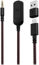 HyperX Cloud 3 - Hodesett - full størrelse - kablet - USB, 3,5 mm jakk - svart, rød