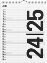 Studie Familiekalender Black and White 5 kolonner 2024/2025