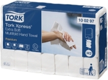 Håndklædeark Tork H2 Xpress® Premium Extra Soft Multifold hvid - (21 pakker x 100 stk.)